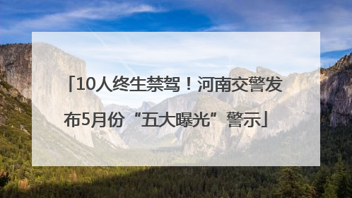 10人终生禁驾！河南交警发布5月份“五大曝光”警示