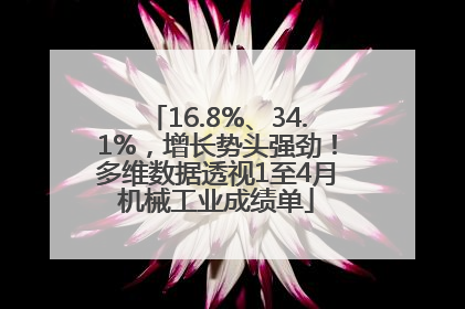 16.8%、34.1%，增长势头强劲！多维数据透视1至4月机械工业成绩单