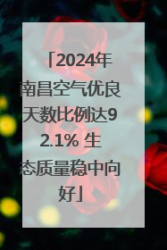 2024年南昌空气优良天数比例达92.1% 生态质量稳中向好