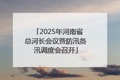 2025年河南省总河长会议暨防汛备汛调度会召开