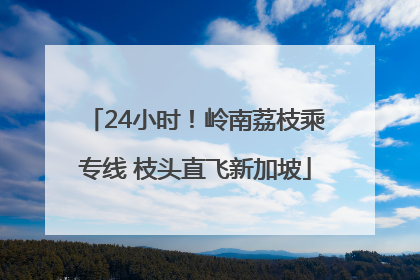 24小时！岭南荔枝乘专线 枝头直飞新加坡