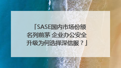 SASE国内市场份额名列前茅 企业办公安全升级为何选择深信服？