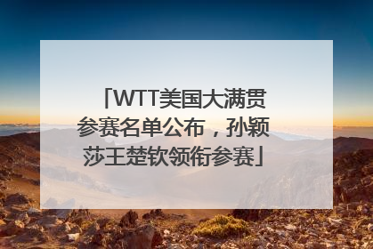WTT美国大满贯参赛名单公布，孙颖莎王楚钦领衔参赛